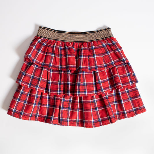 Varsity Plaid Tiered Skirt